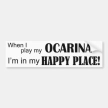 Ocarina Happy Place Bumper Stickers