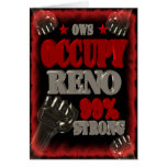 Occupez la protestation de Reno OWS affiche forte  Carte De Vœux