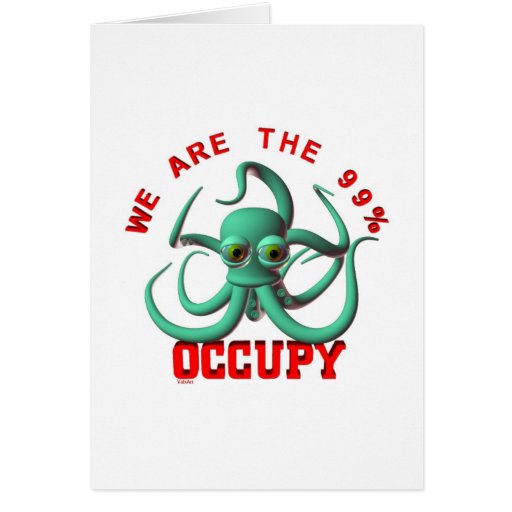 Occupez le poulpe carte de vœux