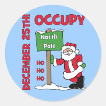 Occupy North Pole Round Stickers