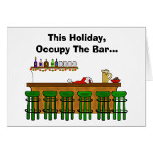 Occupy The Bar Funny Christmas Card - Version 2