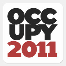 Occupy Wall Street 2011 Square Stickers