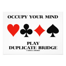 Occupy Your Mind Play Duplicate Bridge Card Suits Custom Announcements