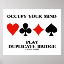 Occupy Your Mind Play Duplicate Bridge Card Suits Print