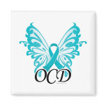 OCD Butterfly Ribbon Magnet