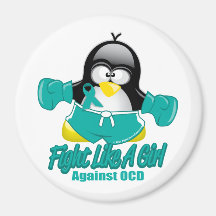 OCD Fighting Penguin Fridge Magnet
