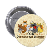 OCD Obsessive Cat Disorder Pins