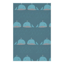 Ocean and Whale Print Stationery