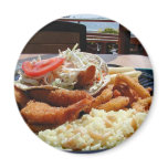 Ocean Bays Food Fried Clamari Fish Rice Plate magnets