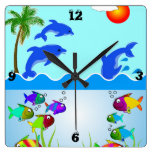 Ocean Beach Scene Clock
