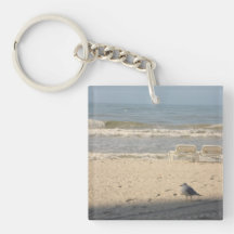 Ocean Beach Wave Sand Photography Keychain Art