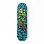 Ocean blue flaming skulls skateboard decks