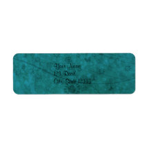 Ocean Blue Retro Flowers and Butterflies Abstract Labels