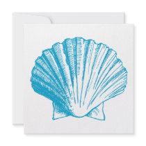 Ocean Blue Sea Shell Luau Reception Invitation