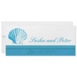 Ocean Blue Shell Beach Wedding Invitations