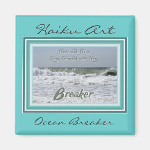 Ocean Breaker Haiku Art Magnet
