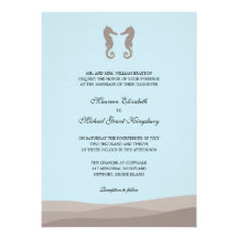 Ocean Double Seahorse Wedding Invitations