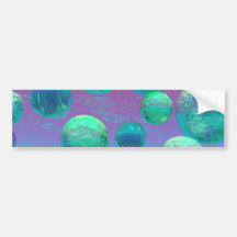 Ocean Dreams - Aqua and Violet Ocean Fantasy Bumper Sticker