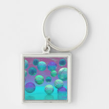 Ocean Dreams - Aqua and Violet Ocean Fantasy Key Chains