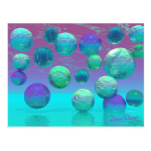Ocean Dreams - Aqua and Violet Ocean Fantasy Post Card