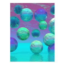 Ocean Dreams - Aqua and Violet Ocean Fantasy Post Cards