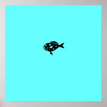 Ocean Glow_Black-on-Aqua Blue Grouper Print