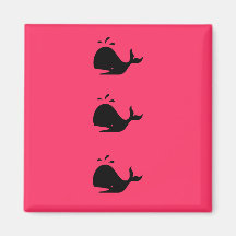 Ocean Glow_black-on-red Whale Magnets