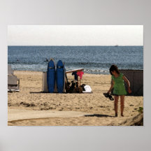 Ocean Grove NJ beach surf boards Print