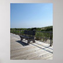 Ocean Grove NJ boardwalk bench Posters