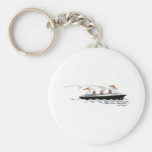 Ocean Liner at Sea Line Drawing Key Chains