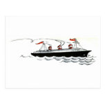 Ocean Liner at Sea Line Drawing Post Cards