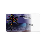 Ocean Moonlight Christman Holiday Gift Tags Personalized Address Labels