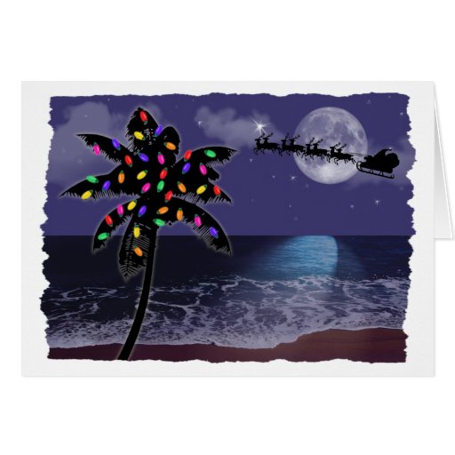 Ocean Moonlight Christmas Holiday Card