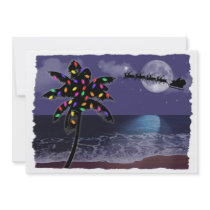 Ocean Moonlight Christmas Holiday Custom Invitations