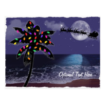 Ocean Moonlight Christmas Holiday Postcards