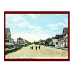 Ocean Park Ave, Bradley Beach, NJ Vintage Post Card
