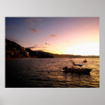 Ocean Scene at Sunset Print