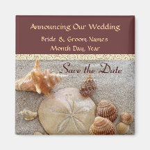 Ocean Sea Shells Save the Date Magnet