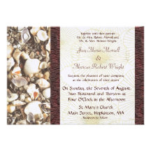 Ocean Shells Beach Wedding Invitation