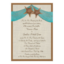 Ocean Starfish Wedding Custom Invitation