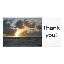 Ocean sunrise photo greeting card