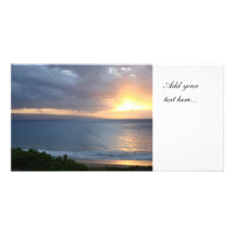 Ocean Sunset Photo Card
