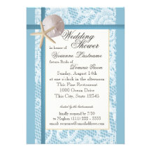Ocean Theme Wedding Shower Custom Invitations
