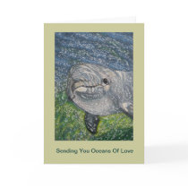 Oceans of Love Birthday: Dolphin Under Water Greeting Card