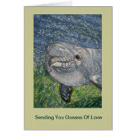 Oceans of Love Birthday: Dolphin Under Water Greeting Card