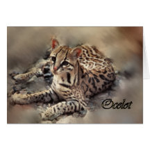 Ocelot art greeting card