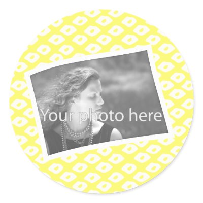 Ocelot Photo Frames - Yellow Round Stickers by Beachwalker