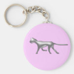 ocelot. sur le rose porte-clef