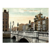 O'Connell Bridge, Dublin, Ireland 1915 Vintage Postcard