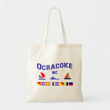 Ocracoke NC Signal Flags Tote Bags
